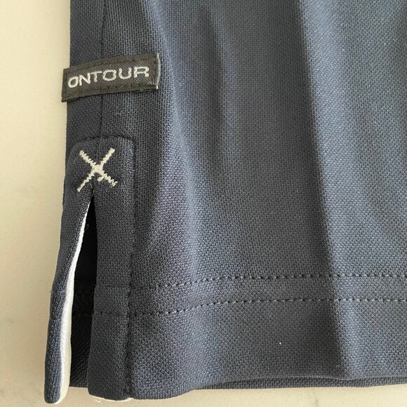 OnTour Brecon Web Tech Athletic LS 5 Button Polyester Polo Shirt Navy Sz XS NWT - Picture 9 of 10